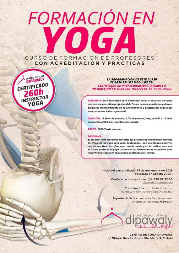 Dipawaly Centro de Yoga y Pilates información para instructor de yoga